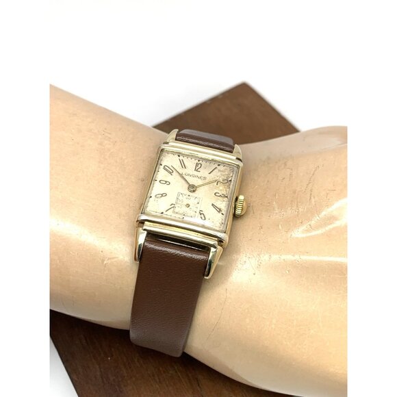 Longines Men's Watch 1940'S Vintage 9L Swiss Manual Wind Rectangular 10k GF Case - Picture 5 of 15